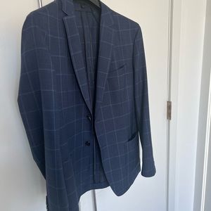 Light navy check Hugo Boss unstructured blazer